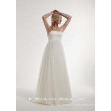 ZM16141 robe de mariée une ligne sans bretelles ivoire simple taille haute sweetheart mariage robe de mariée